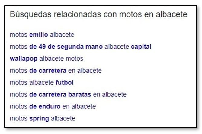 Búsquedas relacionadas de google