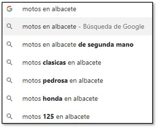 Sugerencias de Google